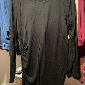 Bearsland Black Ruched Tunic Top